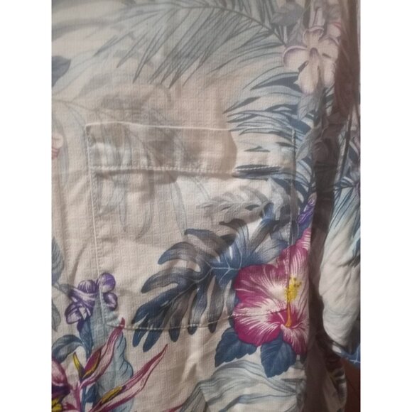 Mens Tommy Bahama 3XL Purple Blue Hawaiian Button Up Shirt Floral 100% Silk - Picture 2 of 14